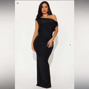 Fashion Nova | Dresses | Fashion Nova Elegant Black Offshoulder Dress |  Poshmark